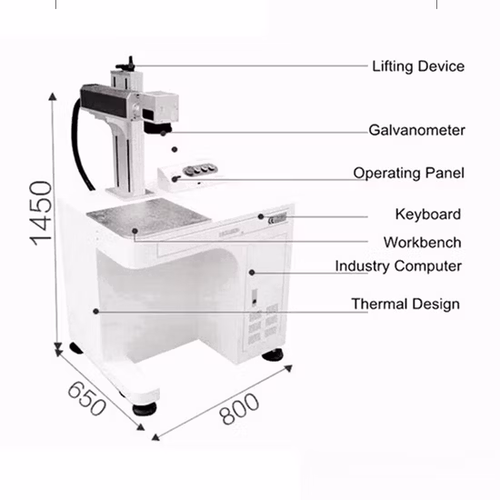 50W Portable Color Jewelry Fiber Laser Marking Machine CNC Engraving for Metal Cutting Plastic 3D Logo Gold Chain Number Plate Galvo YAG Subsurface Printing
